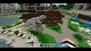 Indominus vs T-rex minecraft jurassic world:O