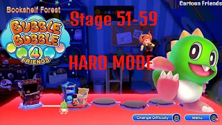 Bubble Bobble 4 Friends - Stage 51-59 + Boss! Solo Gameplay! [Bookshelf Forest] HARD MODE!