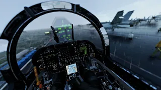 DCS WORLD : Supercarrier Rainy Takeoff and Beautiful sky