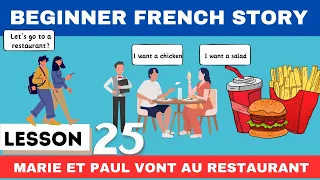 Simple Beginner French Story | At a Restaurant - 25th Lesson #learnfrench