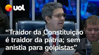 Randolfe compara golpe de 64 aos ataques do 8/1: 'Traidor da Constituição é traidor da pátria'