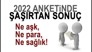 2022 Anketinde şaşırtan sonuç! Ne aşk, ne para, ne sağlık...