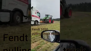 Fendt 1050 Vario pulling stuck volvo truck in wet field #shorts 🇩🇰🇩🇰