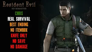 [Resident Evil HD Remaster] Chris, Knife Only, Real Survival, Best Ending, No Save, No Damage