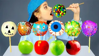 How to Make Colorful Chocolate Apples! 푸드 챌린지 Mukbang challenge by HUBAGIRL