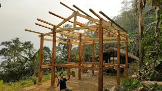 Building the log cabin of 2022, completing the new self-designed cabin frame /Living Off Grid - Ep.1