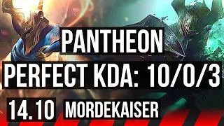 PANTHEON vs MORDEKAISER (TOP) | 10/0/3, Legendary | KR Master | 14.10