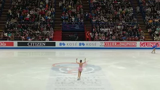 ELIZABET TURSYNBAYEVA AFTER FS TO KISS AND CRY - WORLD FIGURE SKATING CHAMPIONSHIPS 2018