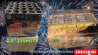 1+1.2+2" Inch 138 SHOTS CELEBRAION CAKE , 2.5" Inch 25 SHOTS DISPLAY SHELLS  FIREWORKS CAKE