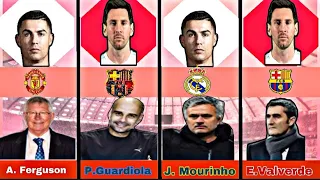 All managers that coached Ronaldo and Messi in their careers #ronaldoandmessi