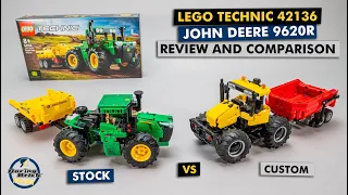 LEGO Technic 42136 John Deere 9620R 4WD Tractor detailed review and MOC comparison