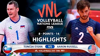 Tonček Štern vs Aaron Russell | Slovenia vs USA | Highlights | Men's VNL 2022 (HD)