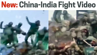 Horrible fight between Chinese and Indian soldier with rocks, sticks, shields  Many injured