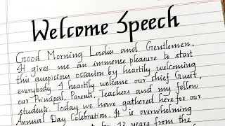 Welcome speech in english//Welcome speech//How to write inauguration speech//World Best Handwriting