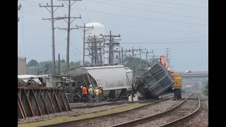 Union Pacific Derailment Cleanup at Butler Yard 8/21/18 With UP Work Train