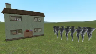 Tornado Vs Houses In Garry's Mod !!!