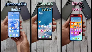 Definition Of Smoothness - One UI Beta 2 vs Harmony OS 4 Beta 2 vs iOS 17 Beta 8