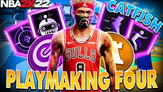 CATFISH PLAYMAKING FOUR BUILD HAS HOF SHOOTING... NBA 2K22 CURRENT GEN