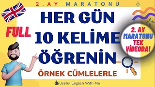 Her Gün 10 İngilizce Kelime Öğren | 2. AY MARATONU TEK PARÇA | ÖRNEK CÜMLELERLE #english #ingilizce