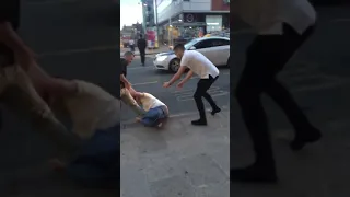 1 Lithuanian VS 2 English Guys Street Fight In Leeds West Yorkshire UK