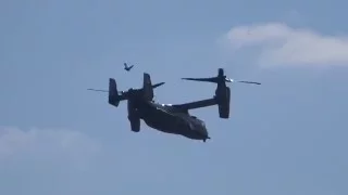 U.S. President Barack Obama's Helicopters' (V-22 Osprey) seen flying over Camden Market, London.