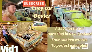 Epic 250+ Old car Barn find in NZ Peter Markhams British/jappanese 50’/90s collection many for sale