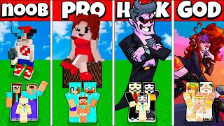 Minecraft Battle: FAMILY FRIDAY NIGHT FUNKIN GAME HOUSE BUILD NOOB vs PRO vs HACKER vs GOD Animation