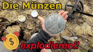 Riesige Silbermünze gefunden beim#Sondeln mit dem#Metalldetektor