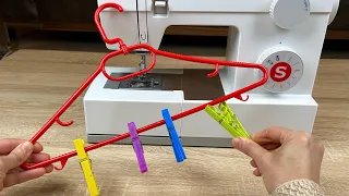 A Super Sewing Idea with Clothes Hanger and Pegs!