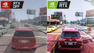 GTA 5 2013 vs 2021 - RTX OFF vs ON Comparison Maxed-Out Graphics - RTX 3090 Ray-Tracing Mod Gameplay
