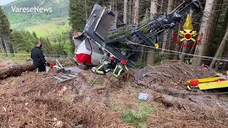 Funivia Stresa - Mottarone, le immagini dal luogo dell'incidente