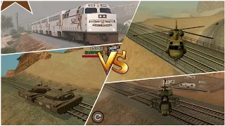 Crazy Train vs Army Vehicle's | GTA SA | Gaming Bite