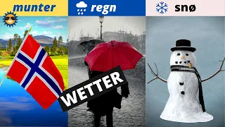 Norwegisch lernen für Anfänger kostenlos A1 | Wetterbericht-Klima | Deutsch-Norwegisch Vokabeln A1