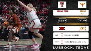 Texas Tech vs No. 10 Texas | Big 12 | 1.3.24