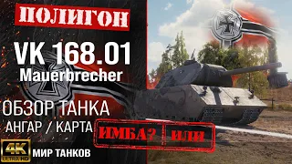 Обзор VK 168.01 Mauerbrecher гайд тяжелый танк Германии | оборудование Mauerbrecher бронирование