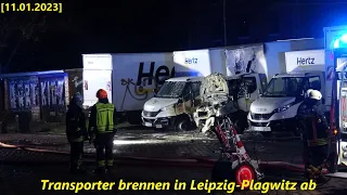 [12.01.2023] Transporter brennen in Leipzig-Plagwitz ab