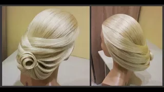 Пошаговое обучение причесок.Вечерняя Коктейльная прическа.Step-by-step training of hairstyles.