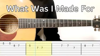 Billie Eilish - What Was I Made For (Easy Guitar Tutorial Tabs)