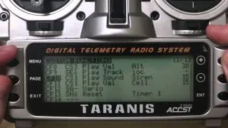 Setting up Telemetry and Alerts on Taranis X8R