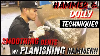Hammer & Dolly Techniques: How to Remove Dents + PLANISHING HAMMER Basics!!