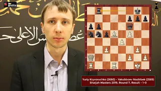 GM  Yuriy Kryvoruchko defeated IM Nodirbek Yakubboev | Sharjah Masters 2019