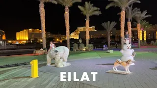 Eilat day and night 4K Walking in Israel 2022 אילת ביום ובלילה ישראל