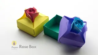 Origami Rose Box | Paper Craft | Origami Gift Box | DIY