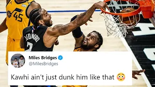 NBA WORLD REACTS TO KAWHI LEONARD CRAZIEST POSTER DUNK OF THE YEAR !