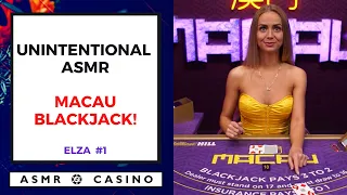 Amazing Elza #1 Plays Macau Live Blackjack - Unintentional ASMR Casino Find Calm In Winter!