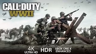 Call of Duty WW2 D-DAY 4K HDR  Gameplay Walkthrough  Part #1  No Commentary Xbox One X