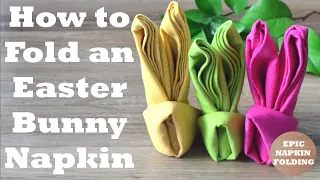 How to Fold an Easter Bunny Napkin - 2 minute tutorial - Episode 17