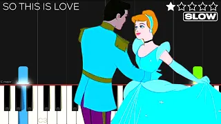 Ilene Woods - So This Is Love (Cinderella's Song) | SLOW EASY Piano Tutorial
