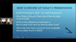 Webinar - Understanding the Uses and Purposes of Irrevocable Trusts in 2023