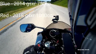 Gsxr 750 vs Gsxr 600 vs Gsxr 1000 race